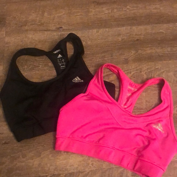 Two ADIDAS TECHFIT CLIMALITE SPORTS BRAS - Picture 1 of 2